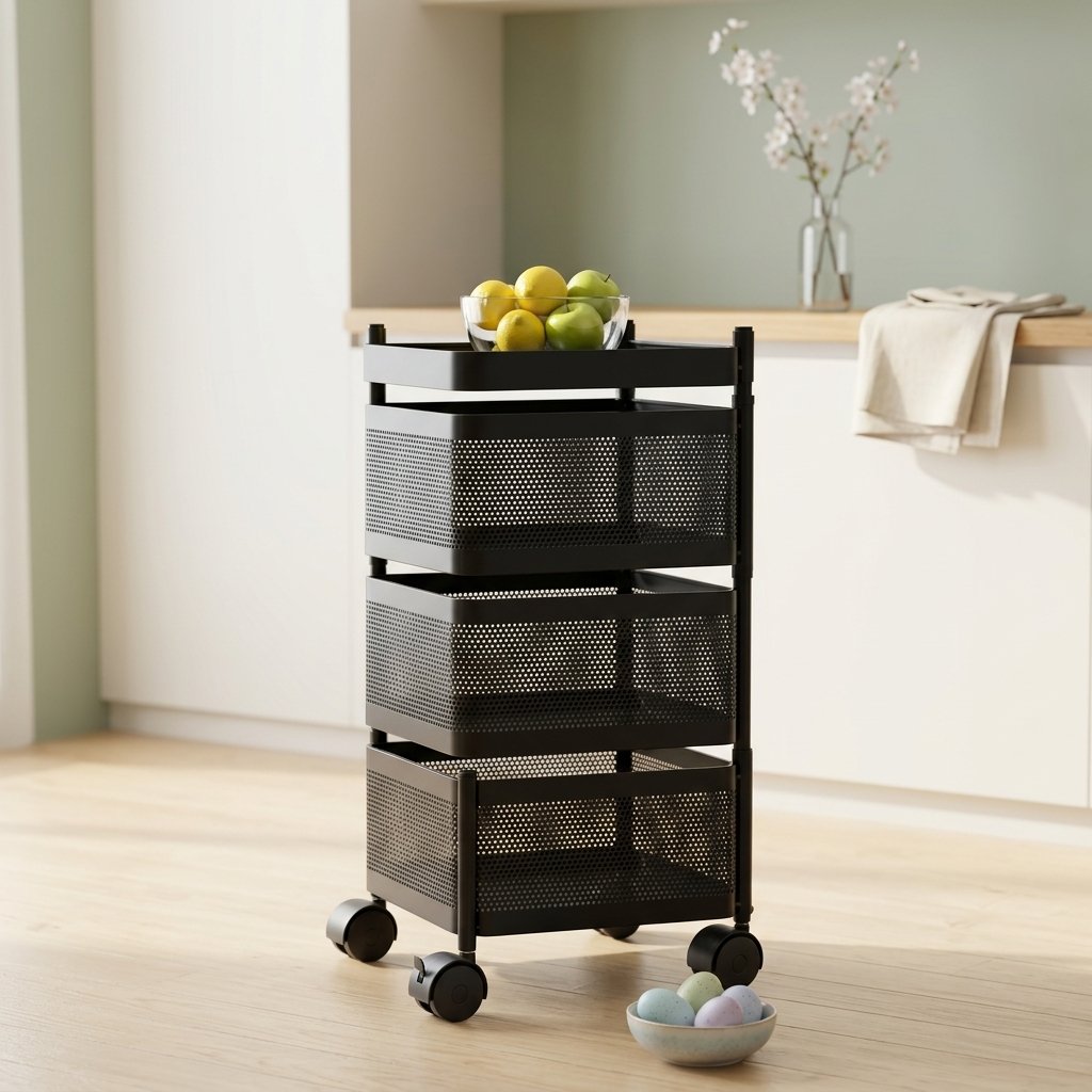 Kitchen Rotating Storage 3 Layer (Square)