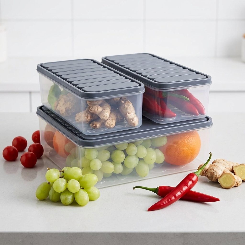 Fridge Storage Container (set of 3), 1200ML-2, 2500ML-1