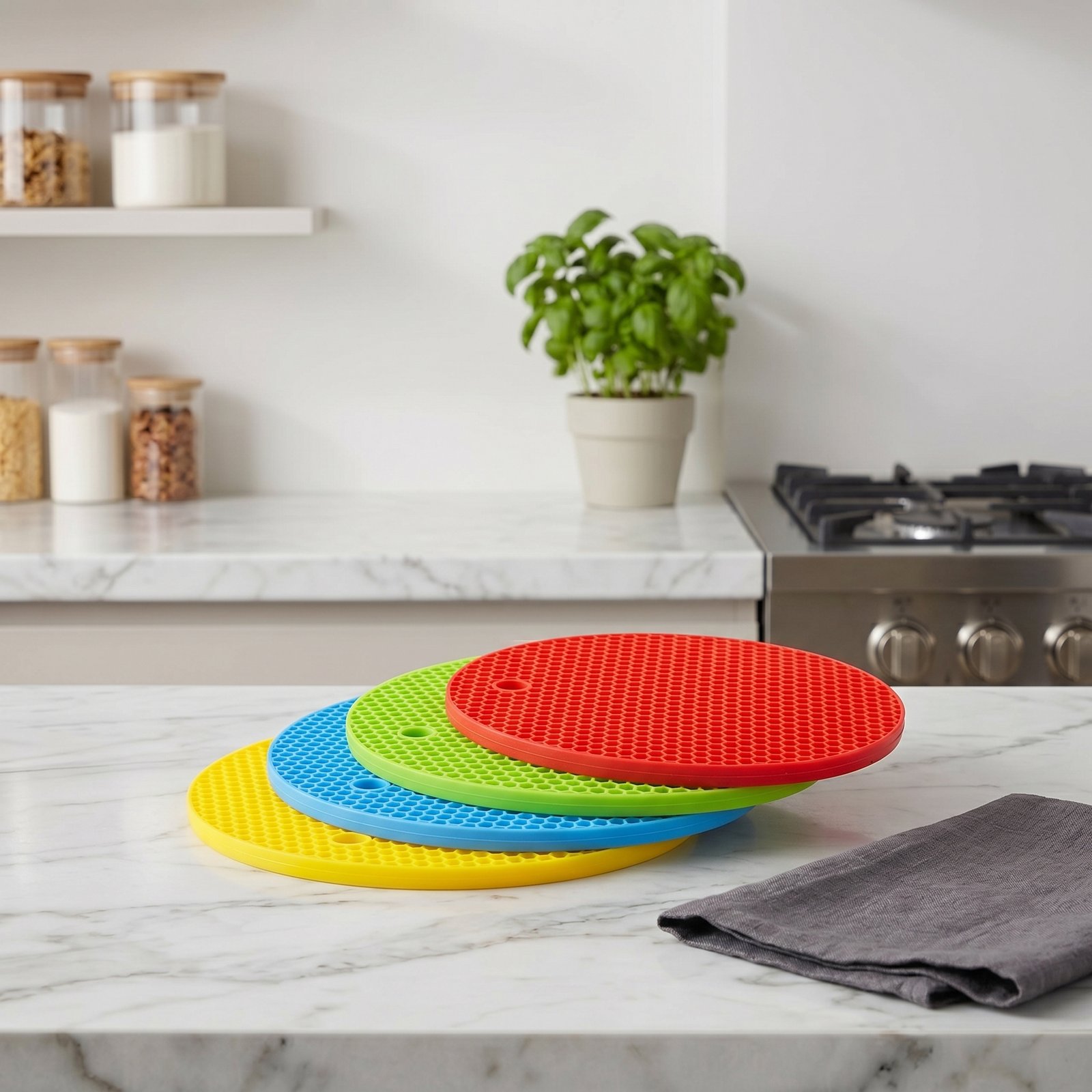 Round Silicon Hot Mat (set of 4)