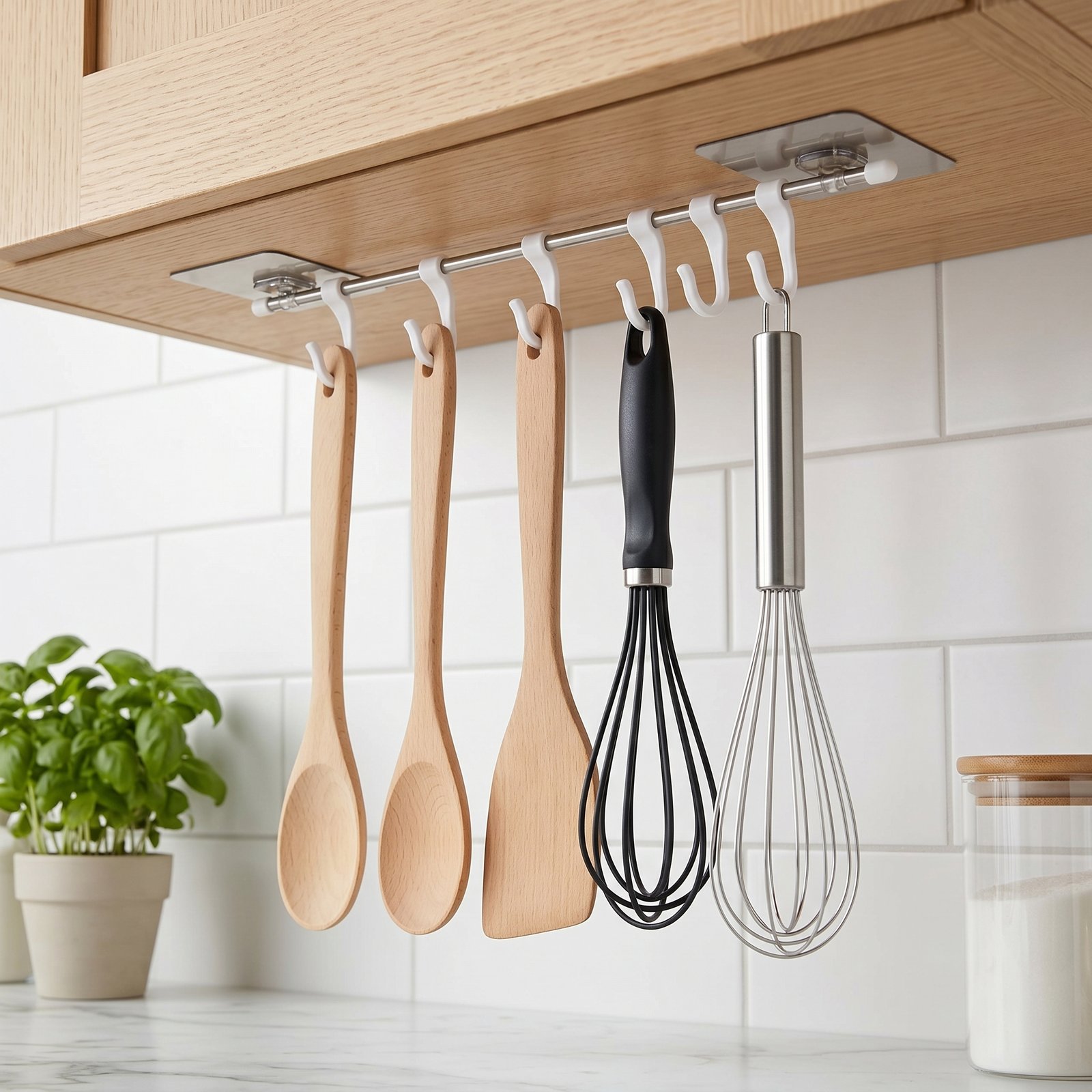 Plastic Sticker Adhesive Hanger Hooks (6 Hooks)